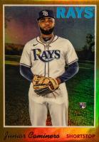 2024 Topps Chrome Lids #17 Junior Caminero Gold Refractor Baseball Card