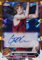 2023 Topps Chrome Sapphire Edition Topps Chrome Autographs #CGGD Gradey Dick Gold Basketball Card