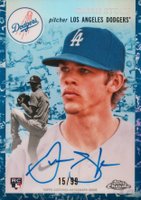 2023 Topps Chrome Platinum Anniversary Autographs #GS Gavin Stone Platinum Toile Cream/Blue Refractor Baseball Card
