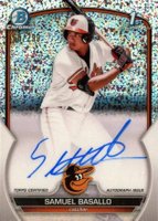 2023 Bowman Chrome Prospect Autographs #CPASB Samuel Basallo Speckle Refractor Baseball Card