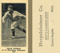 1916 Herpolsheimer Co. #188 Zach Wheat Baseball Card