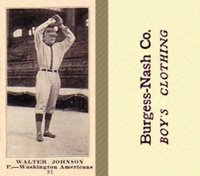 1916 Burgess-Nash Co. #91 Walter Johnson Baseball Card