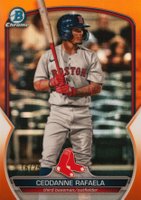 2023 Bowman Chrome Prospects #BCP29 Ceddanne Rafaela Orange Refractor Baseball Card