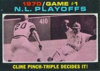 1971 Topps #199 Nl Playoff Game 1 Cline Pinch-Triple Decides It! Baseball Card