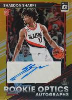 2022 Panini Donruss Optic Rookie Optics Autographs #ROASSP Shaedon Sharpe Gold Basketball Card