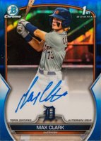 2023 Bowman Draft Chrome Prospect Autograph #CDAMC Max Clark Blue Refractor Baseball Card