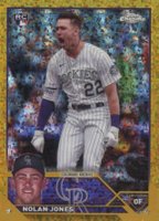 2023 Topps Chrome Update #USC178 Nolan Jones Gold Mini Diamond Refractor Baseball Card