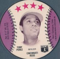 1976 Isaly's Sweet William Disc # Tony Perez Baseball Card