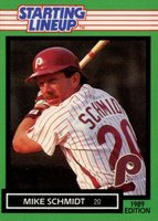 1989 Kenner Starting Lineup # Mike Schmidt Baseball Card