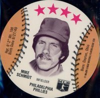 1976 Carousel Discs # Mike Schmidt Baseball Card