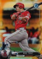 2017 Bowman Chrome #100 Mike Trout Orange Refractor Baseball Card