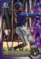 2022 Bowman Chrome Prospects #BCP79 Jackson Chourio Purple Raywave Refractor Baseball Card
