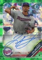 2019 Bowman Chrome Prospects Autographs #CPAJDU Jhoan Duran Green Atomic Baseball Card