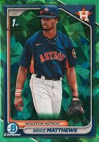 2024 Bowman Sapphire Edition Chrome Prospects #BCP69 Brice Matthews Green Baseball Card