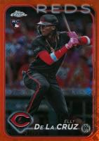 2024 Topps Chrome Logofractor Edition #44 Elly de La Cruz Orange Refractor Baseball Card