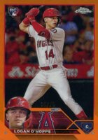 2023 Topps Chrome Logofractor Edition #188 Logan O'Hoppe Orange Refractor Baseball Card