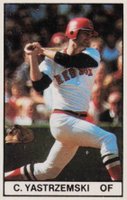 1981 All-Star Game Program Inserts-Hand Cut # Carl Yastrzemski Baseball Card