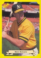 1987 Classic Travel Update Yellow #121 Mark McGwire Green Back Baseball Card