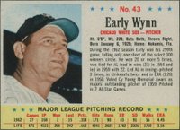 1963 Post Cereal #43 Early Wynn Hand Cut Baseball Card