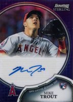 2011 Bowman Sterling Rookie Autographs #19 Mike Trout Purple Refractor Baseball Card