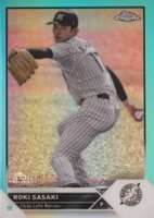 2023 Topps NPB Chrome #50 Roki Sasaki Aqua Refractor Baseball Card