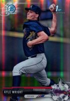 2017 Bowman Draft #BDC120 Kyle Wright Chrome-Turned to Side-Refractor Baseball Card