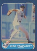 1986 Fleer #132 Rick Honeycutt Baseball Card