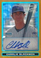 2009 Bowman Chrome Prospects #BCP121 Charlie Blackmon Gold Refractor-Autograph Baseball Card