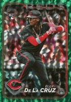 2024 Topps #141 Elly de La Cruz Green Crackle Foil Board Baseball Card