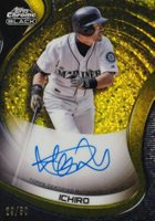 2022 Topps Chrome Black Autographs #I Ichiro Gold Mini Diamond Refractor Baseball Card