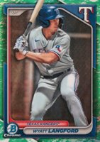 2024 Bowman Chrome Prospects #BCP64 Wyatt Langford Lunar Glow Refractor Baseball Card