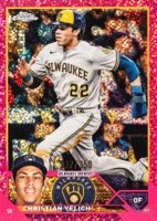 2023 Topps Chrome #109 Christian Yelich Magenta Speckle Baseball Card