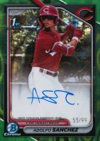 2024 Bowman Chrome Prospect Autographs #CPAAS Adolfo Sanchez Green Lava Baseball Card