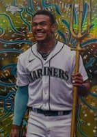 2024 Topps Chrome Update Celebracion #2 Julio Rodriguez Gold Refractor Baseball Card