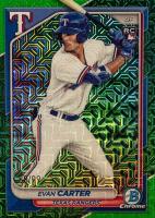 2024 Bowman Mega Box Chrome #46 Evan Carter Green Refractor Baseball Card