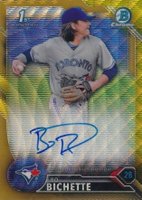 2016 Bowman Draft Chrome Draft Picks Autographs #CDABOB Bo Bichette Gold Wave Refractor Baseball Card