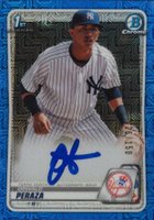 2020 Bowman Chrome Prospect Autographs #CPAOP Oswald Peraza Choice Refractor Baseball Card