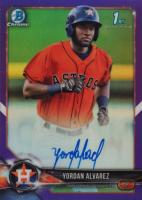2018 Bowman Chrome Prospects Autographs #CPAYA Yordan Alvarez Purple Refractor Baseball Card