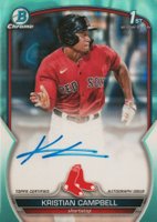 2023 Bowman Draft Chrome Prospect Autograph #CDAKCA Kristian Campbell Aqua Lava Baseball Card