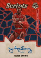 2019 Panini Mosaic Scripts #SCJEV Julius Erving Red Wave Basketball Card
