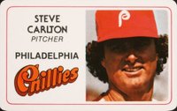 1981 Perma-Graphics Super Star Credit Card # Steve Carlton Baseball Card
