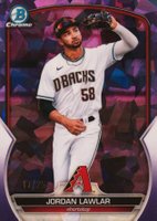 2023 Bowman Sapphire Edition Chrome Prospects #BCP92 Jordan Lawlar Purple Baseball Card