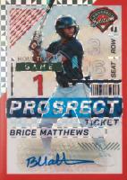2024 Panini Prospect Edition Holo Prospect Ticket Signatures #112 Brice Matthews Red Power Baseball Card