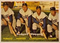 1957 Topps #400 Dodgers' Sluggers Baseball Card
