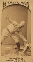 1887 Gypsy Queens # Sam Barkley Tagging player on ground Baseball Card