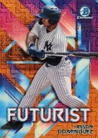 2021 Bowman Chrome Futurist #JD Jasson Dominguez Orange Refractor Baseball Card