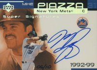 2000 Upper Deck Ovation Super Signature #SS-MP Mike Piazza Rainbow Baseball Card