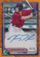 2024 Bowman Chrome Prospect Autographs #CPAKT Kyle Teel Hta Orange Wave Refractor Baseball Card