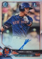 2018 Bowman Chrome Prospects Autographs #CPAAG Andres Gimenez Refractor Baseball Card