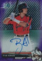 2017 Bowman Chrome Prospect Autograph #RH Ryan Howard Purple Refractor Baseball Card